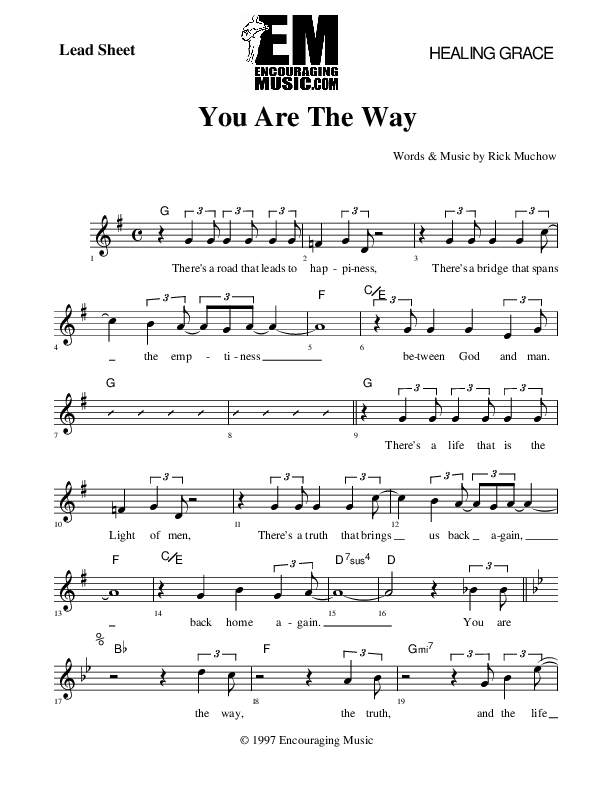 You Are The way Lead Sheet (Rick Muchow)
