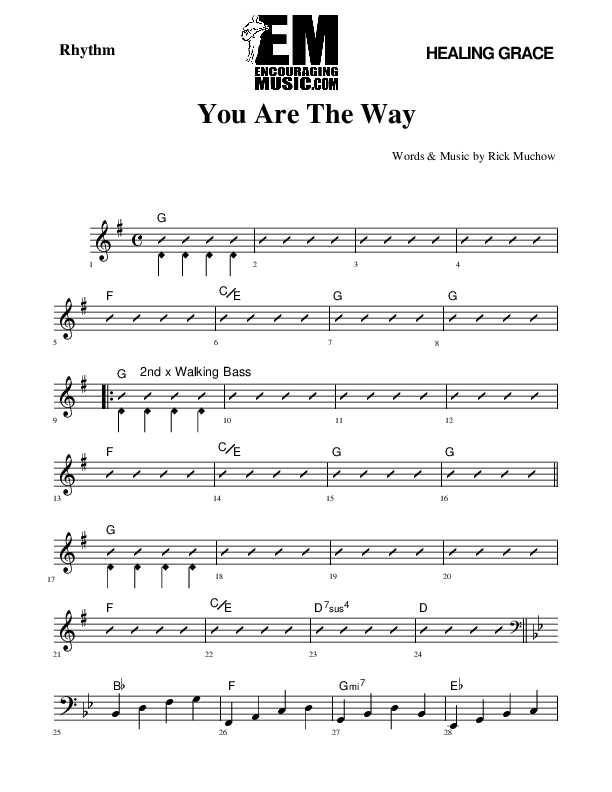 You Are The way Rhythm Chart (Rick Muchow)