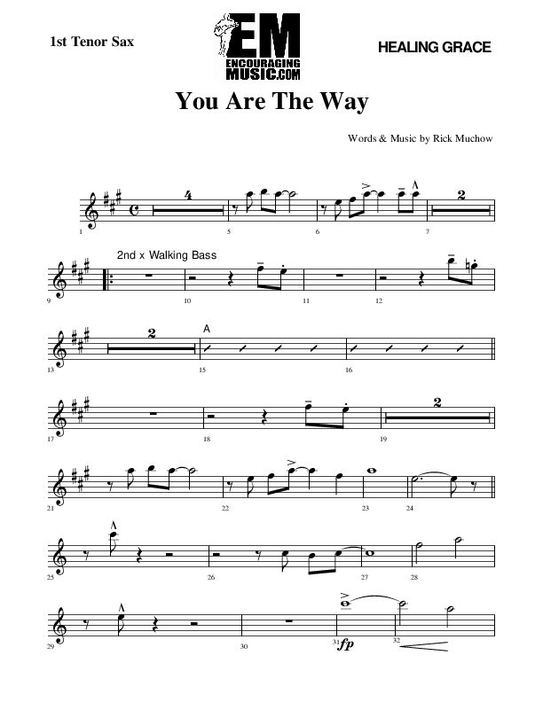 You Are The way Tenor Sax 1/2 (Rick Muchow)