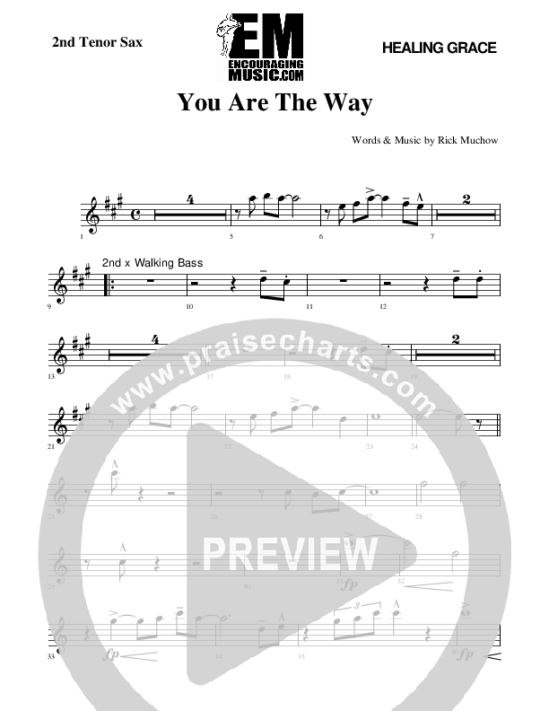 You Are The way Tenor Sax 1/2 (Rick Muchow)