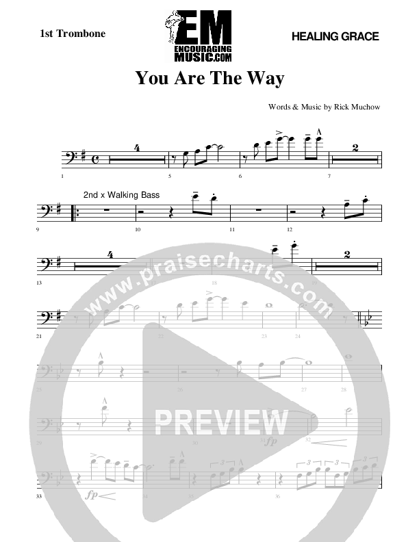 You Are The way Trombone 1 (Rick Muchow)