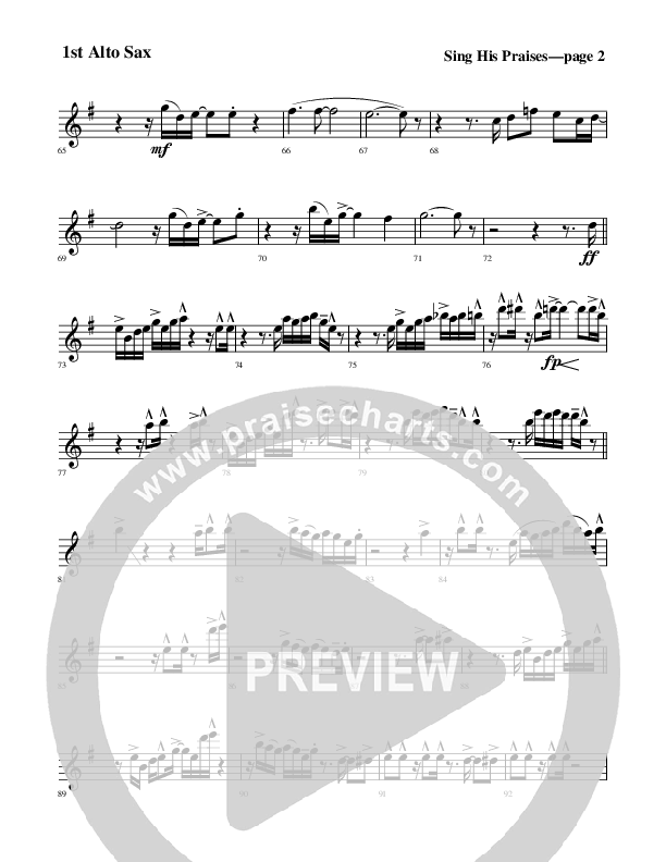 Sing His Praises Alto Sax 1/2 (Rick Muchow)