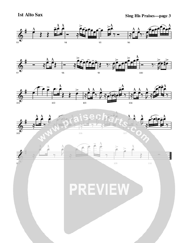 Sing His Praises Alto Sax 1/2 (Rick Muchow)