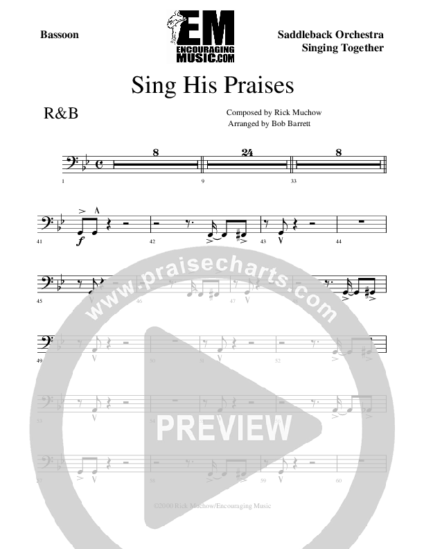 Sing His Praises Bassoon (Rick Muchow)