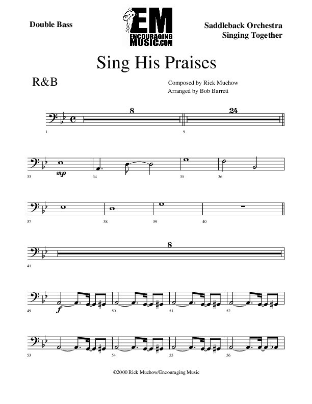 Sing His Praises Double Bass (Rick Muchow)