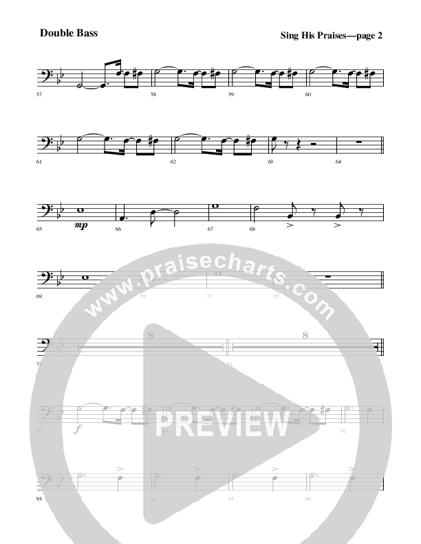 Sing His Praises Double Bass (Rick Muchow)