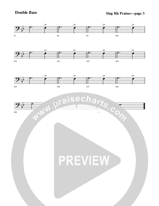 Sing His Praises Double Bass (Rick Muchow)