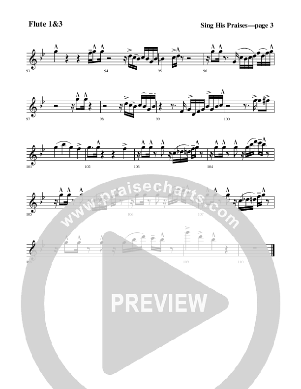 Sing His Praises Flute 1/2/3 (Rick Muchow)