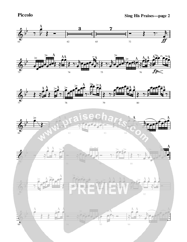 Sing His Praises Flute/Piccolo (Rick Muchow)