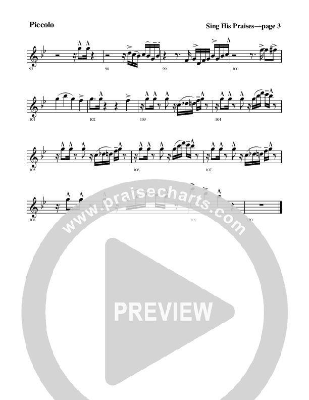 Sing His Praises Flute/Piccolo (Rick Muchow)