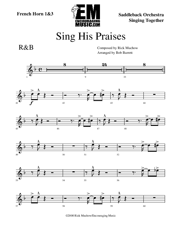 Sing His Praises French Horn (Rick Muchow)