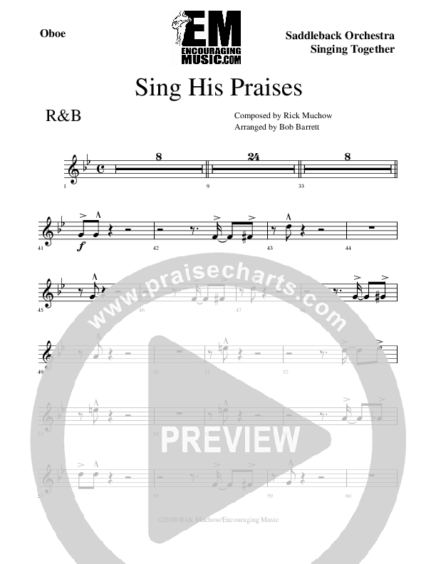 Sing His Praises Oboe (Rick Muchow)