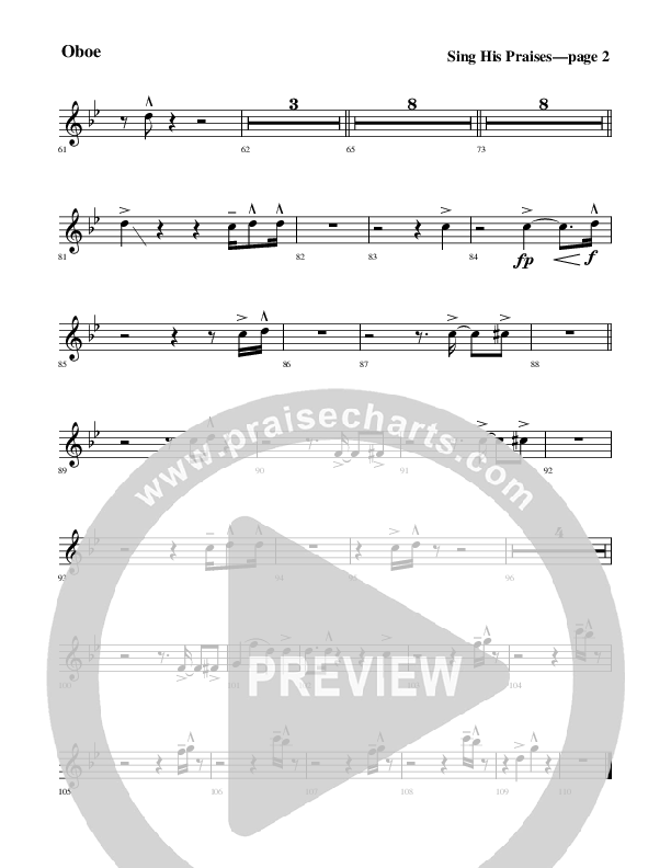 Sing His Praises Oboe (Rick Muchow)