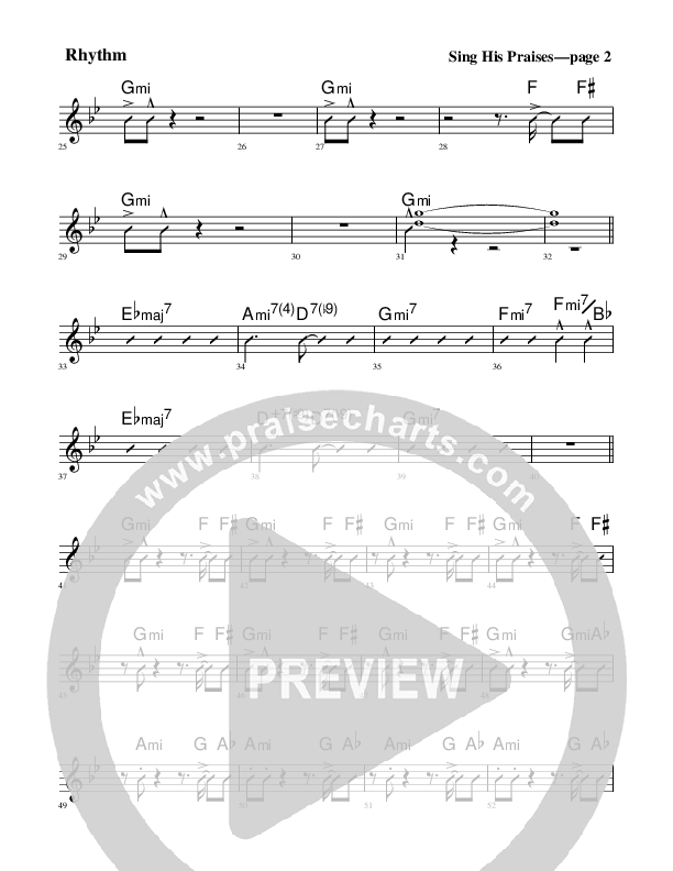 Sing His Praises Rhythm Chart (Rick Muchow)