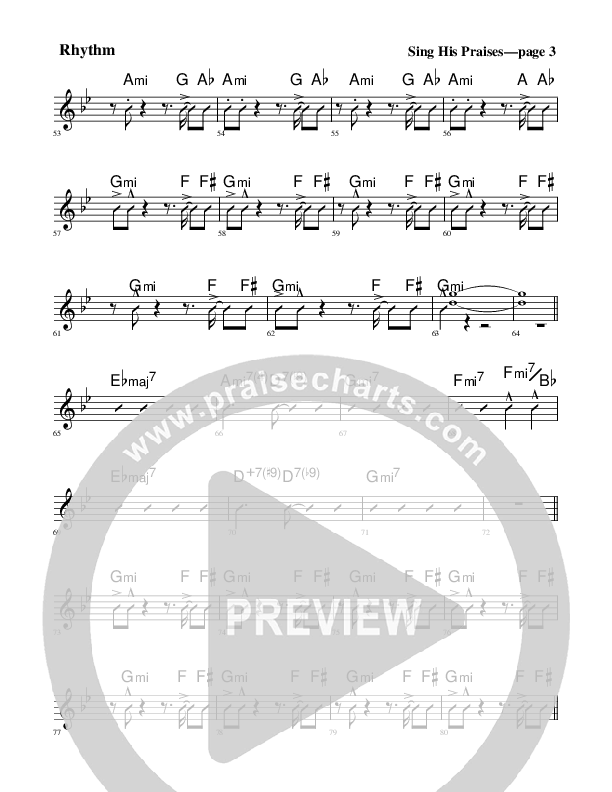 Sing His Praises Rhythm Chart (Rick Muchow)