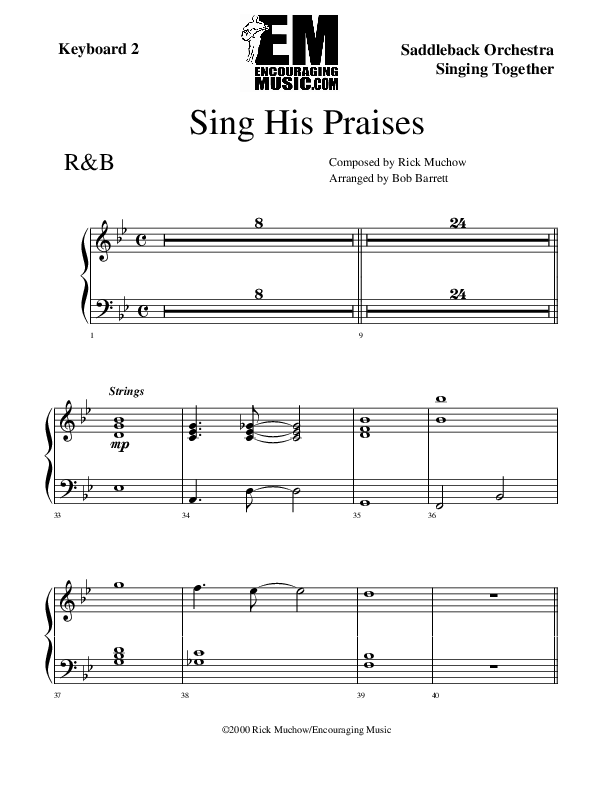 Sing His Praises Synth (Rick Muchow)