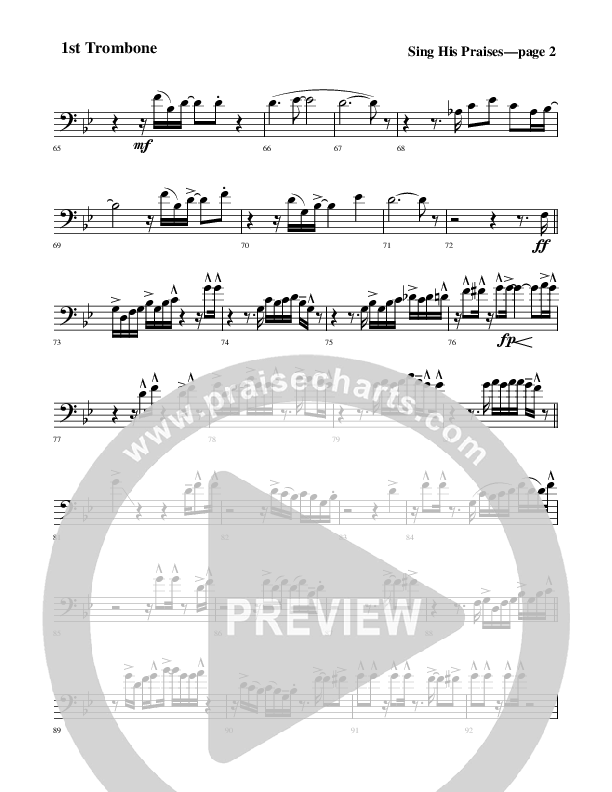 Sing His Praises Trombone 1 (Rick Muchow)