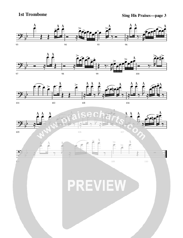 Sing His Praises Trombone 1 (Rick Muchow)