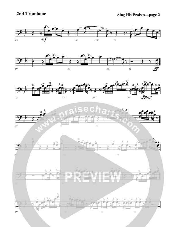 Sing His Praises Trombone 2 (Rick Muchow)