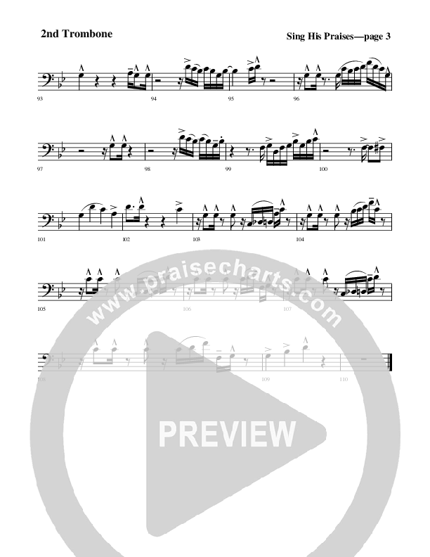 Sing His Praises Trombone 2 (Rick Muchow)