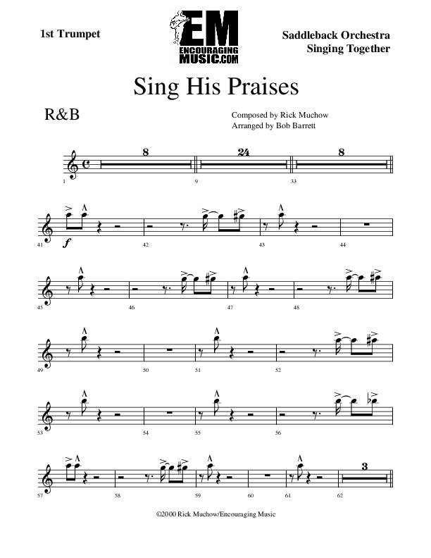 Sing His Praises Trumpet 1 (Rick Muchow)