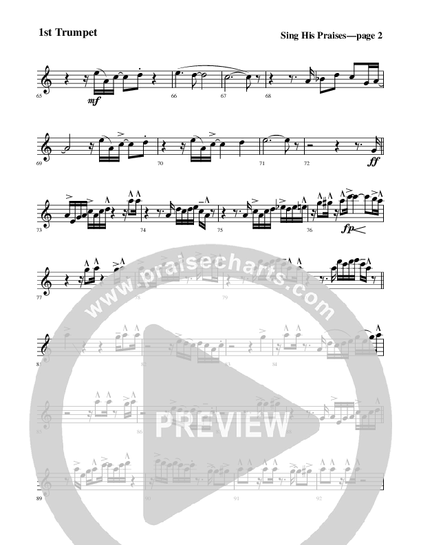 Sing His Praises Trumpet 1 (Rick Muchow)