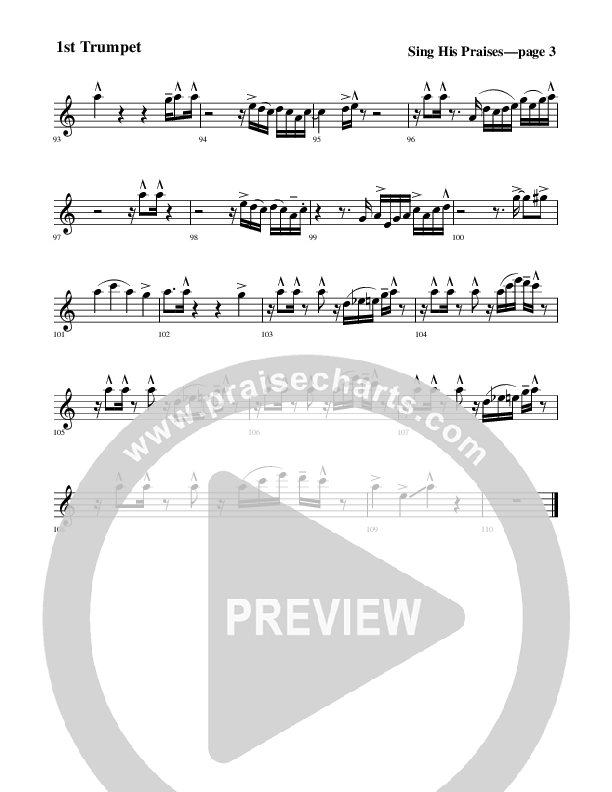 Sing His Praises Trumpet 1 (Rick Muchow)