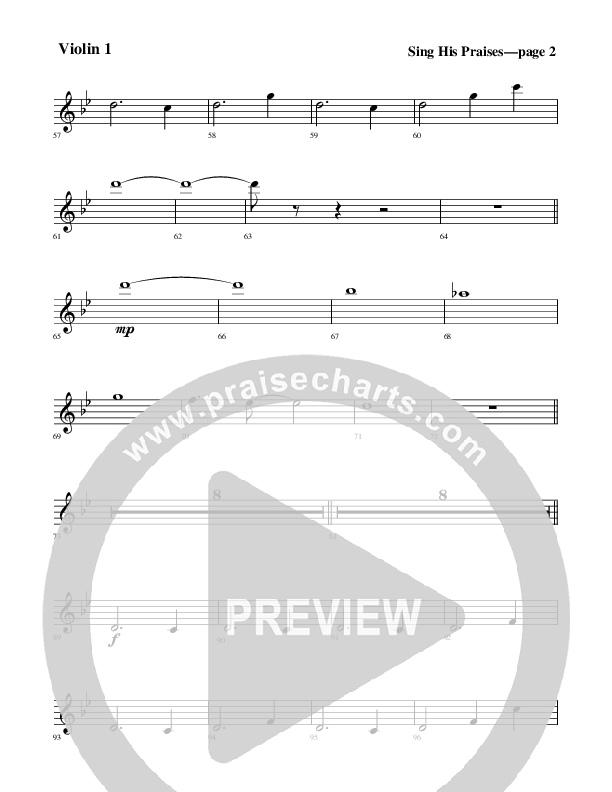 Sing His Praises Violin 1 (Rick Muchow)