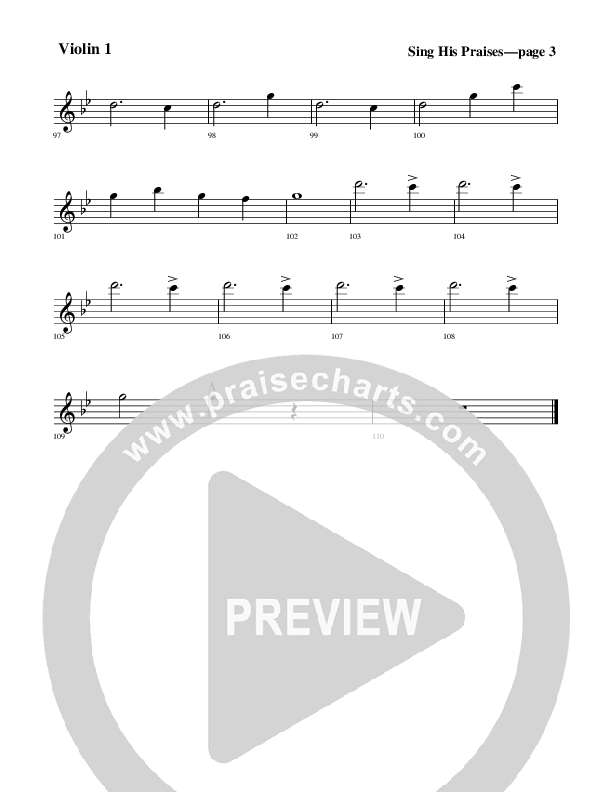 Sing His Praises Violin 1 (Rick Muchow)