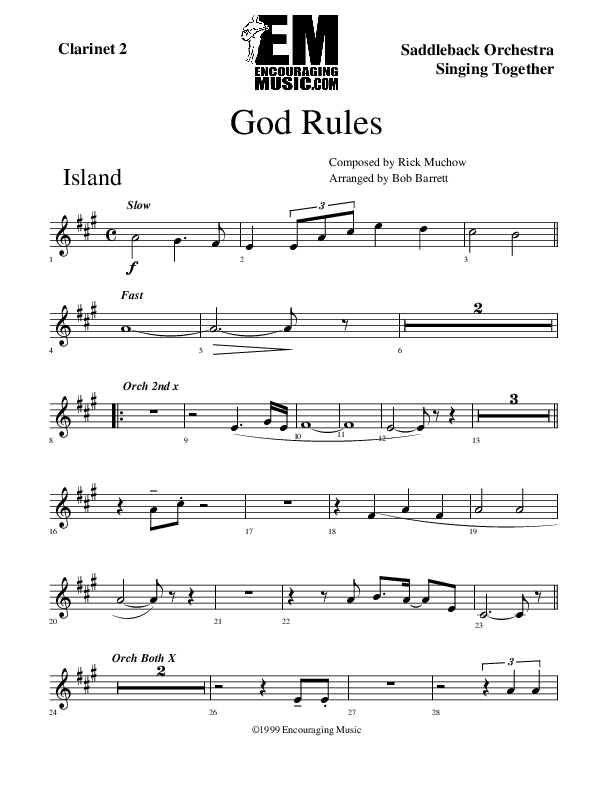 God Rules Clarinet 1/2 (Rick Muchow)