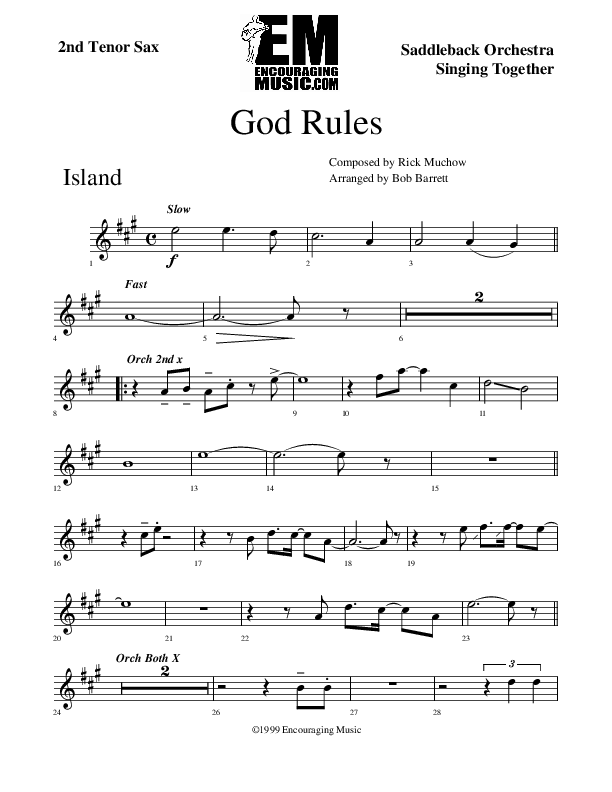 God Rules Tenor Sax 1/2 (Rick Muchow)