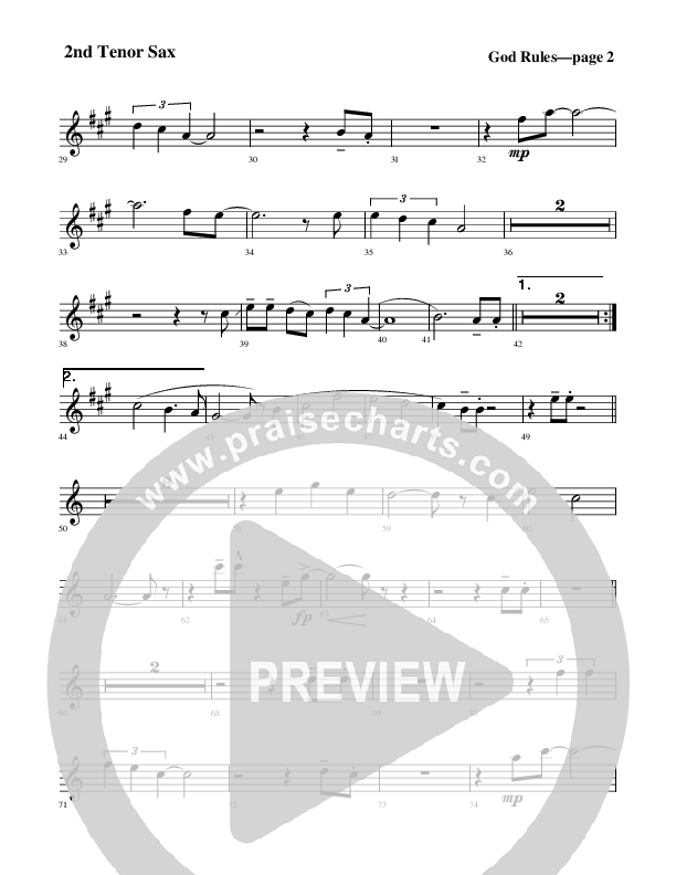 God Rules Tenor Sax 1/2 (Rick Muchow)