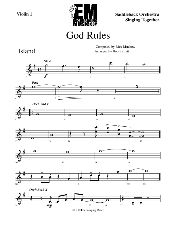 God Rules Violin 1 (Rick Muchow)
