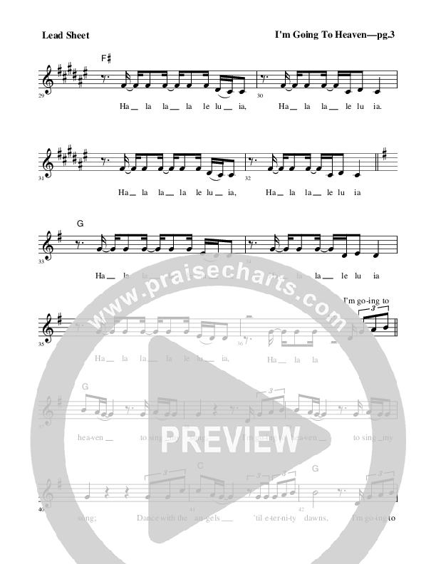 I'm Going To Heaven Lead Sheet (Rick Muchow)