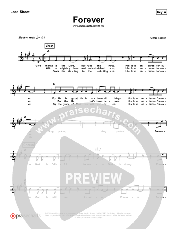 Forever (Simplified) Lead Sheet ()