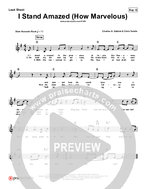How Marvelous (I Stand Amazed) (Simplified) Lead Sheet ()