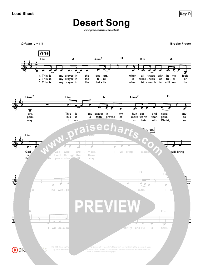 Desert Song (Simplified) Sheet Music PDF () PraiseCharts