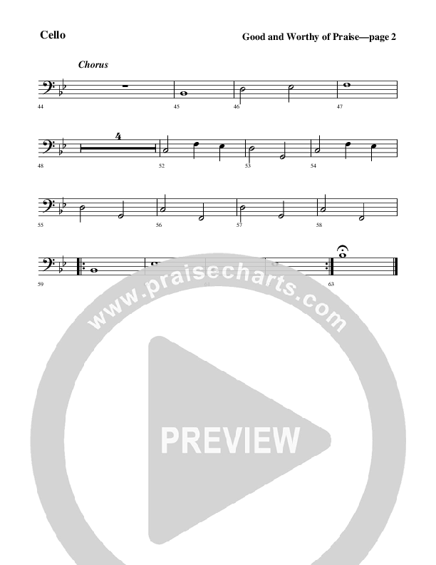 Good And Worthy Of Praise Cello (Rick Muchow)