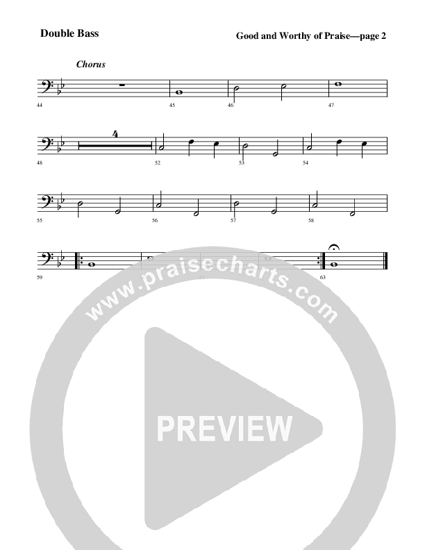 Good And Worthy Of Praise Double Bass (Rick Muchow)