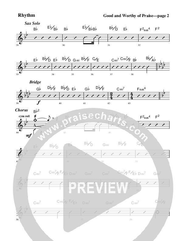 Good And Worthy Of Praise Rhythm Chart (Rick Muchow)