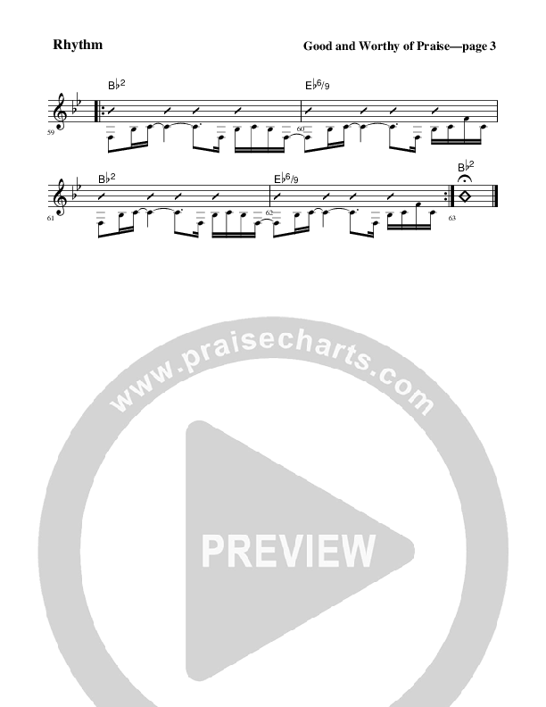 Good And Worthy Of Praise Rhythm Chart (Rick Muchow)
