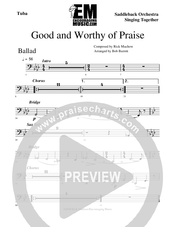 Good And Worthy Of Praise Tuba (Rick Muchow)