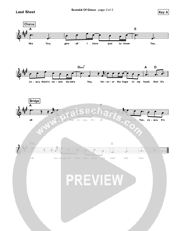 Scandal Of Grace (Simplified) Lead Sheet ()