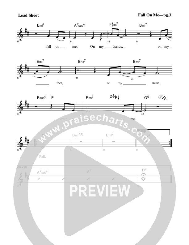 Fall On Me Lead Sheet (Rick Muchow)