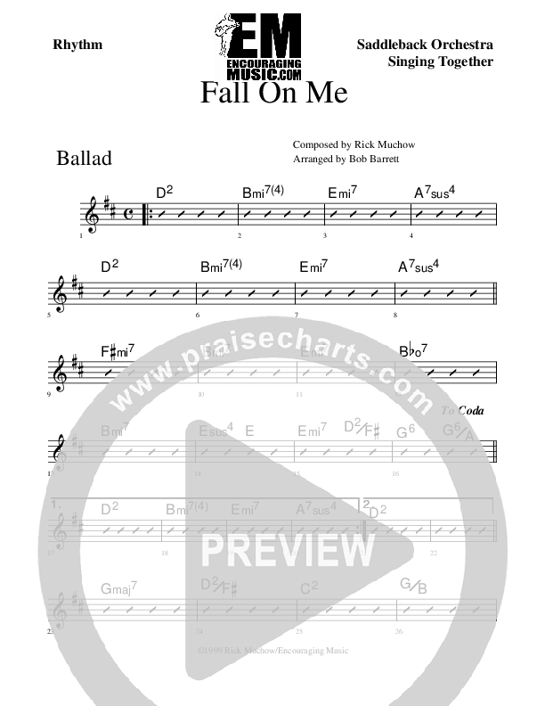 Fall On Me Rhythm Chart (Rick Muchow)