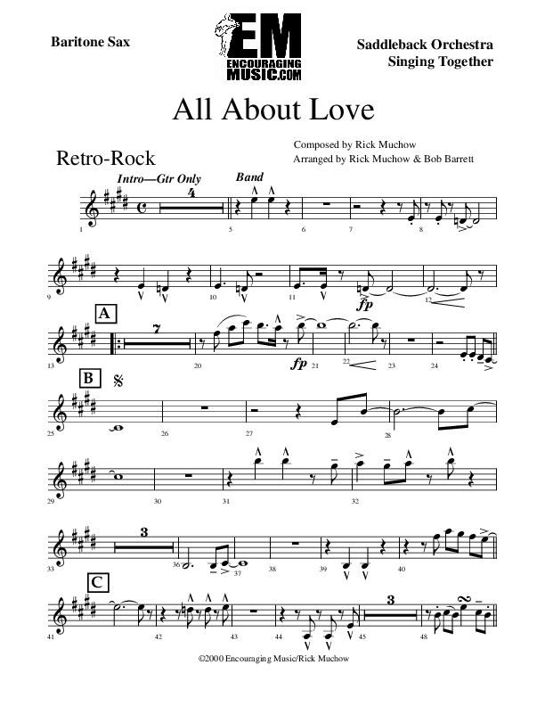 All About Love Bari Sax (Rick Muchow)