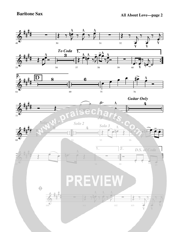 All About Love Bari Sax (Rick Muchow)