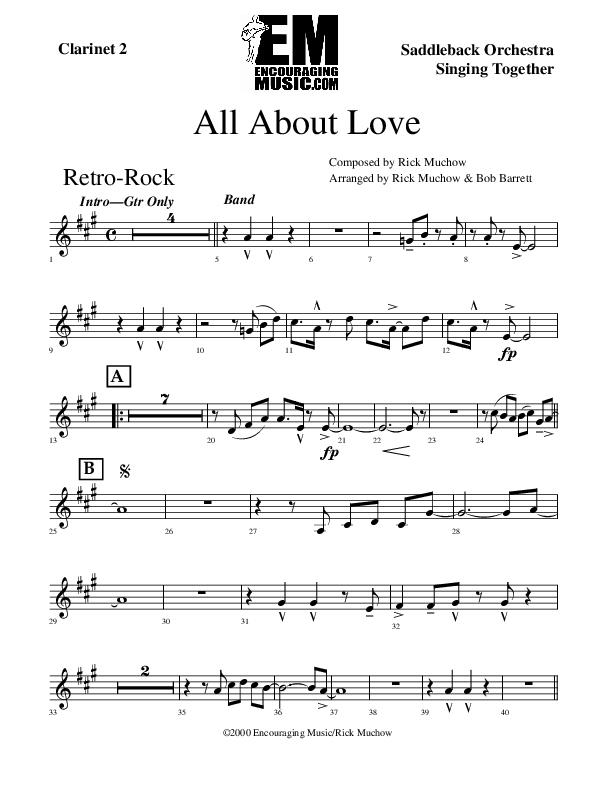 All About Love Clarinet 1/2 (Rick Muchow)