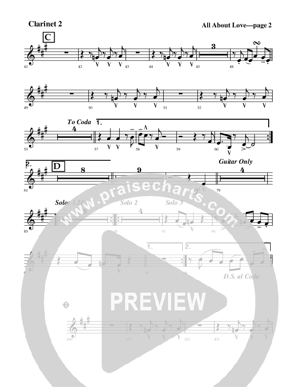 All About Love Clarinet 1/2 (Rick Muchow)