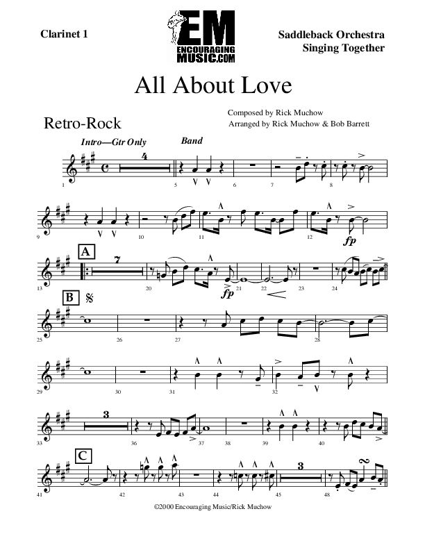 All About Love Clarinet (Rick Muchow)